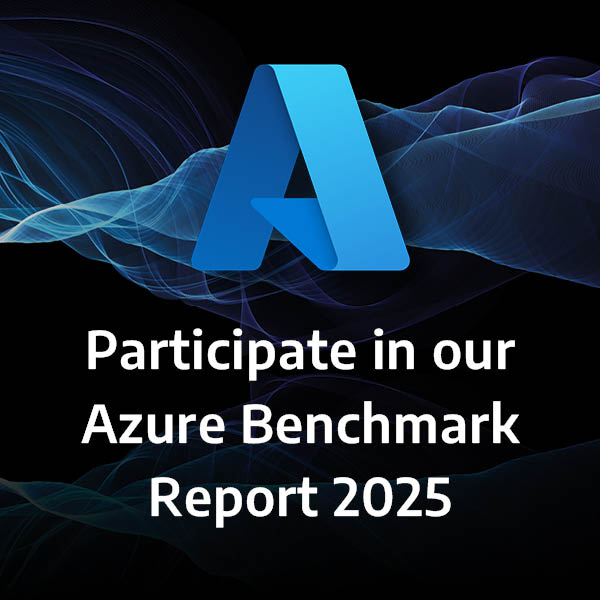 Azure logo and text on banner reading - Participate in our Azure Benchmark Report 2025